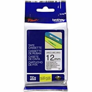 FITA 12MM PRETO SOBRE BRANCO