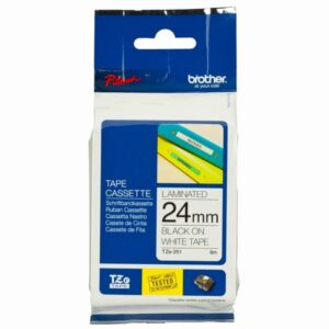 FITA 24MM PRETO SOBRE BRANCO