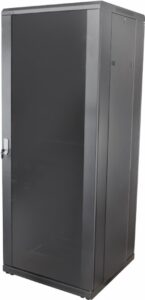 RACK 19POL X 36U X 1000MM FECHADO PISO VIDRO SLD FME PRETO