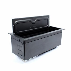 CAIXA OPENBOX PRETA C/3 TOMADAS, 3 RJ45, 2 BL CEGOS, 3 ELET