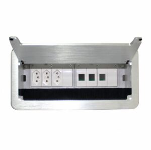 CAIXA OFFICE JOB 3 ELE, 3RJ45, 2 BLOCOS CEGO – PRATA