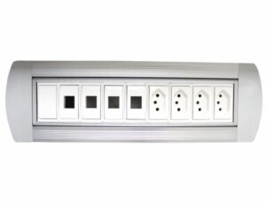 REGUA ROTATIVA PRATA MANUAL- 4EL 4RJ45 1CEGO
