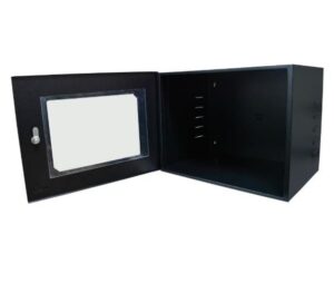 RACK 19POL X 08U X 350MM DESMONT PAREDE PRET – PORTA VIDRO