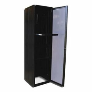 RACK 19POL X 24U X 1000MM FECHADO PISO PRETO PORTA PS