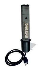 TOTEM DE MESA MINI 2 TOM ELE + 1RJ45 – PRETO