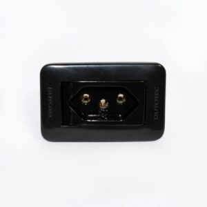 ESPELHO MINI SERIE 10 C/ 1 TOMADA PRETO