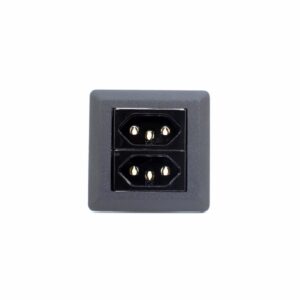 ESPELHO MINI SERIE 200 C/ 2 TOMADAS PRETO