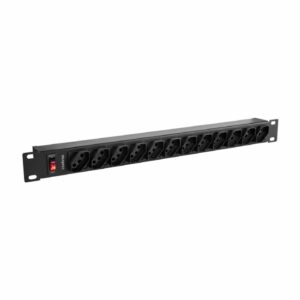 REGUA 19POL RACK C/ 12 TOMADAS S/DISJUNTOR PRETA EPR 212