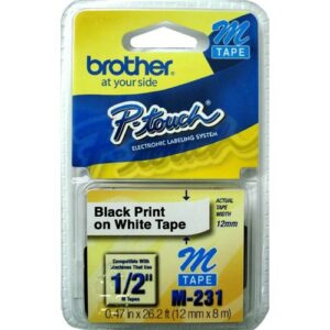 FITA 12MM PRETO SOBRE BRANCO